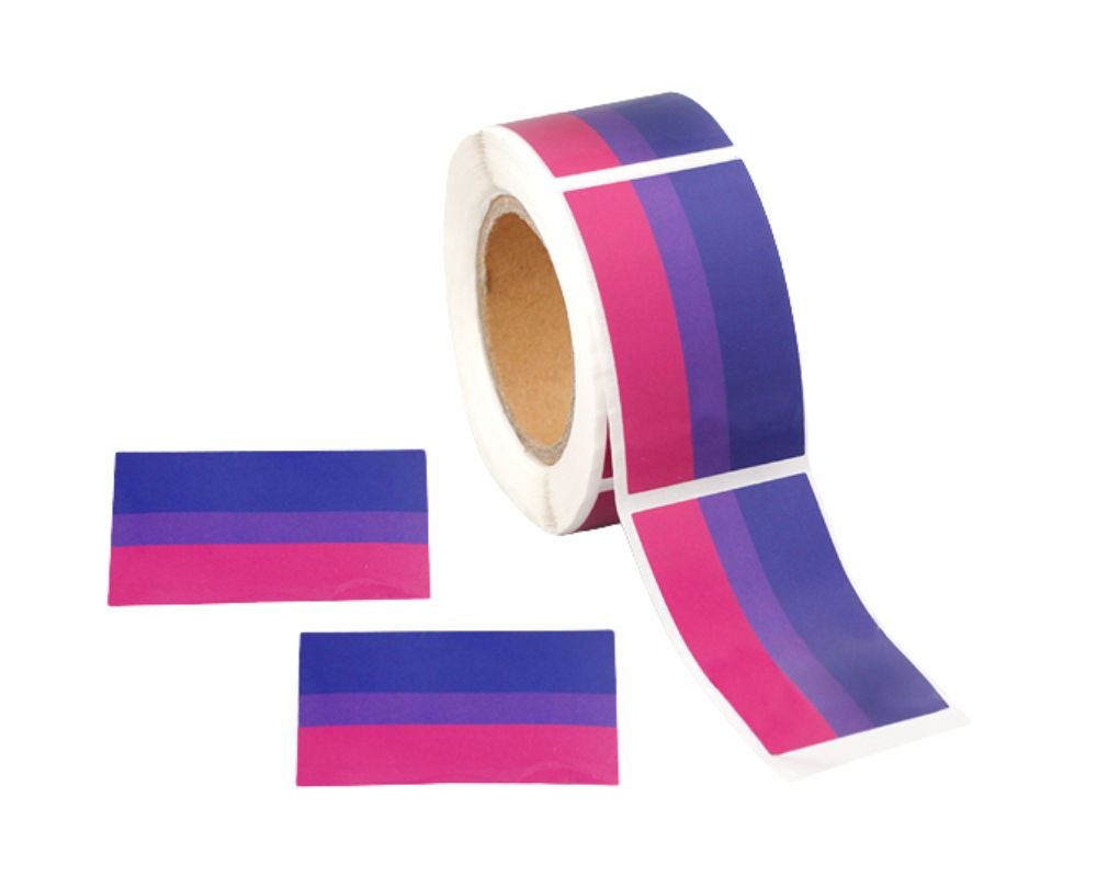 Bisexual Rectangle Flag Stickers (250 per Roll) The Awareness Company