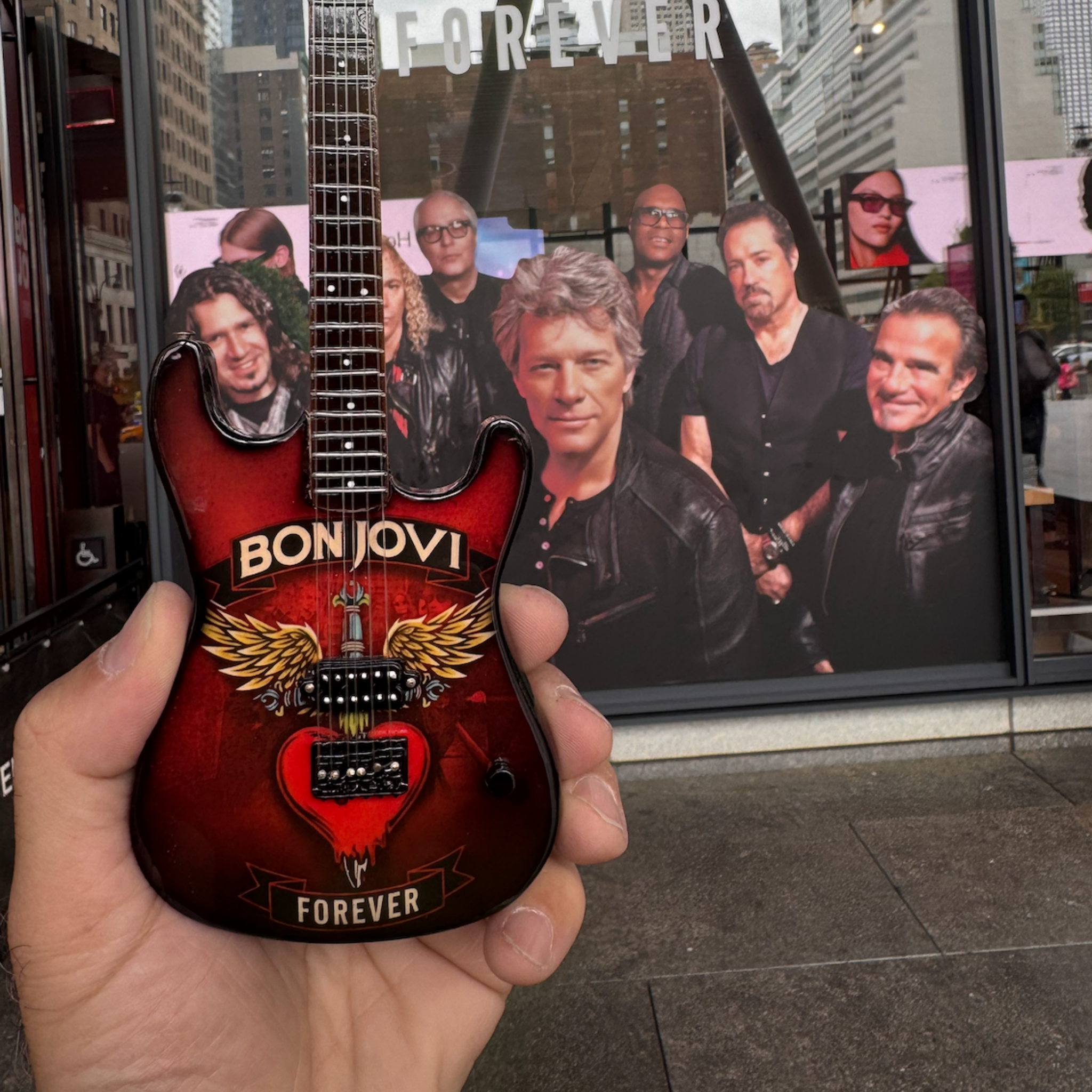 Bon Jovi Forever Tour Collectible Miniature Guitar The Mini Axe