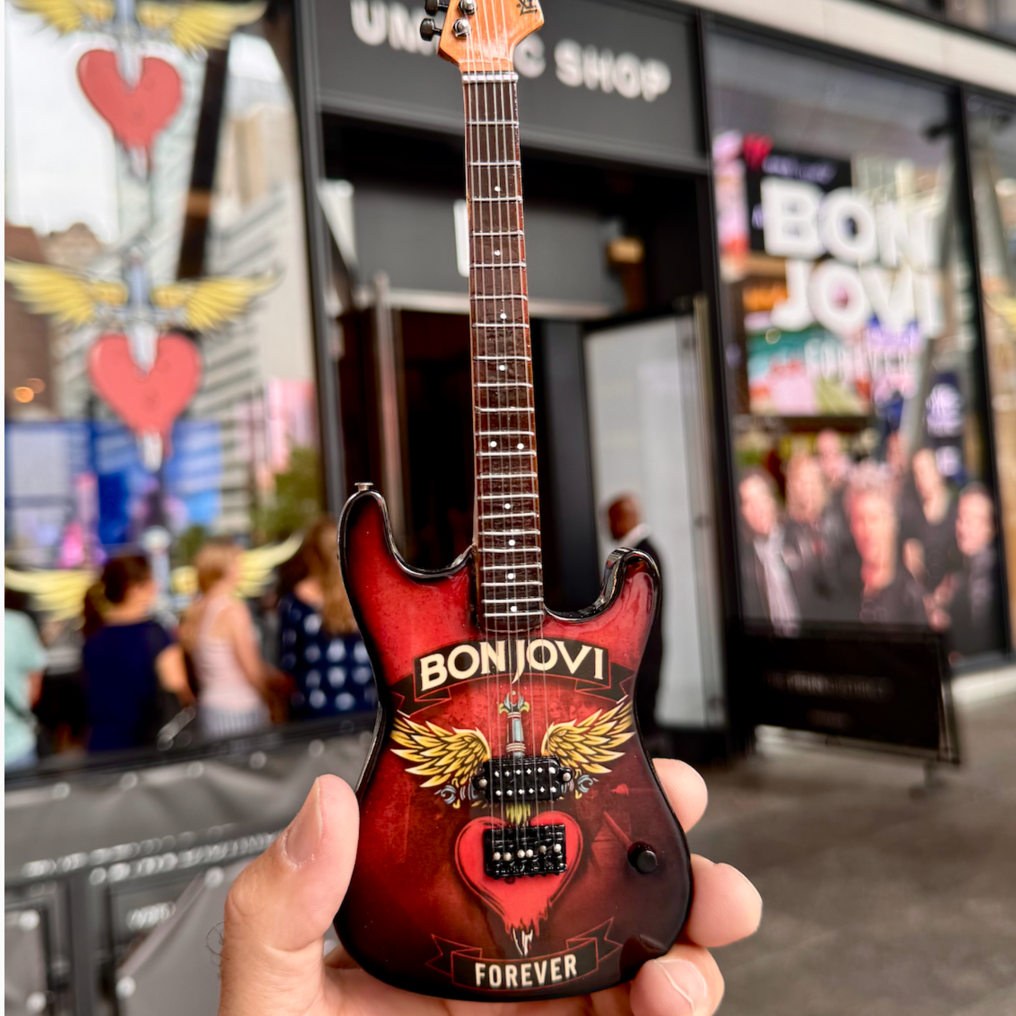 Bon Jovi Forever Tour Collectible Miniature Guitar The Mini Axe