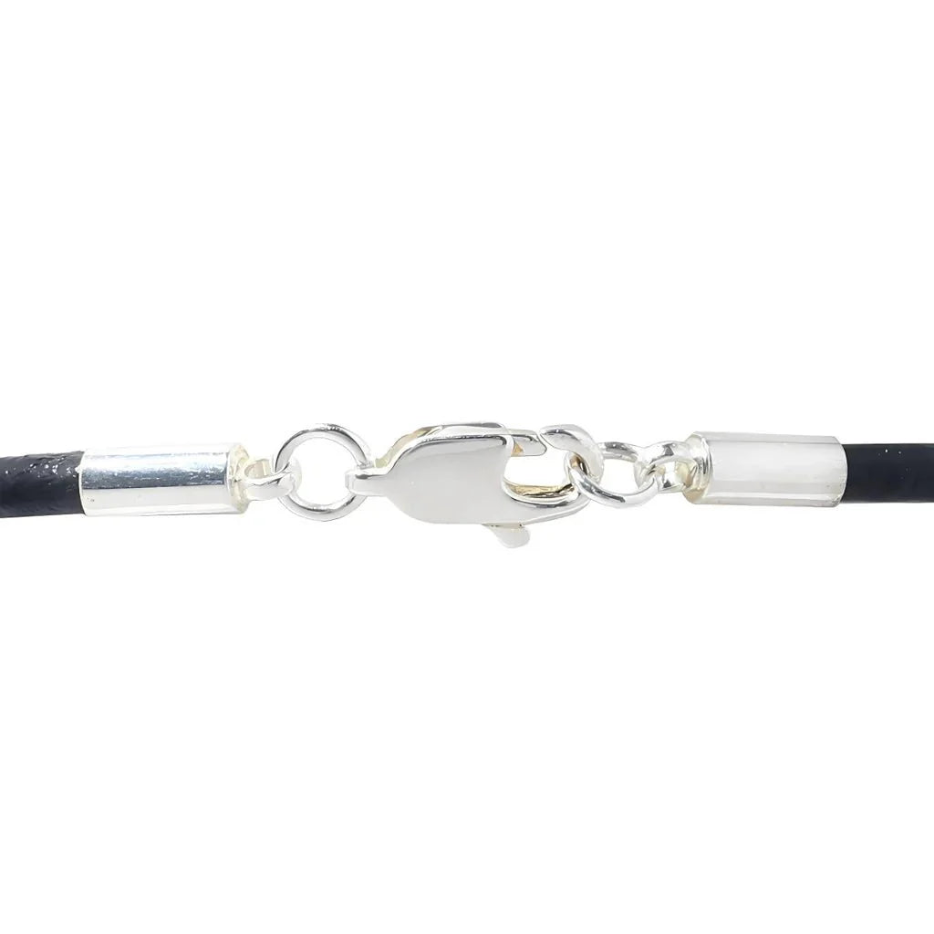 Black Cord Bracelet with Burgundy Ribbon Charm The Awareness Company