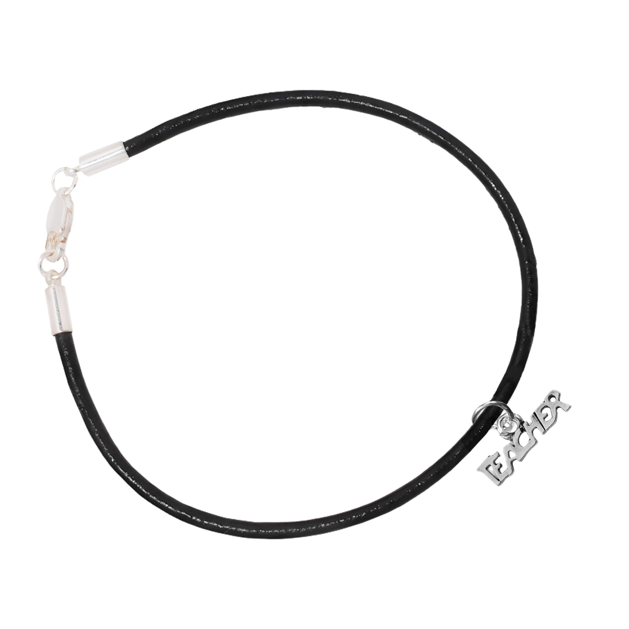 Black Cord Teacher Charm Bracelets The Awareness Company
