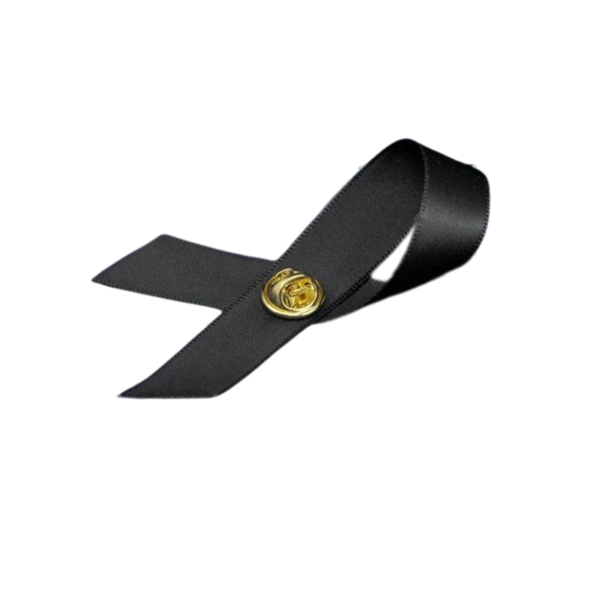 10 Pack Satin Black Ribbon Awareness Pins The Awareness Company