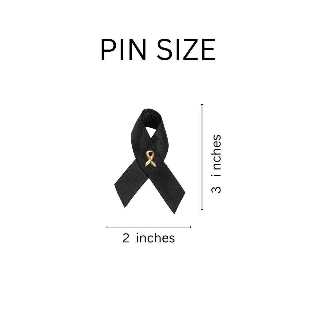 10 Pack Satin Black Ribbon Awareness Pins The Awareness Company