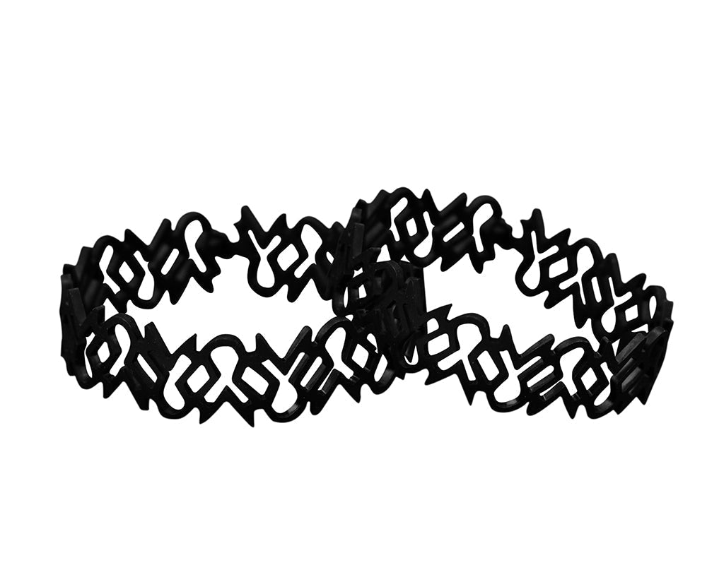 Black Ribbon Shaped Bracelets The Awareness Company