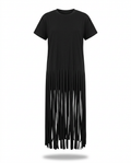 Wild Heart Fringe Cotton T-Shirt Boho Brown