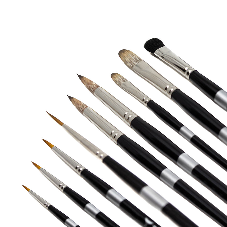 Tony Curanaj 9 Piece Trekell Artist Brush Set For Oil & Acrylic Trekell Art Supplies