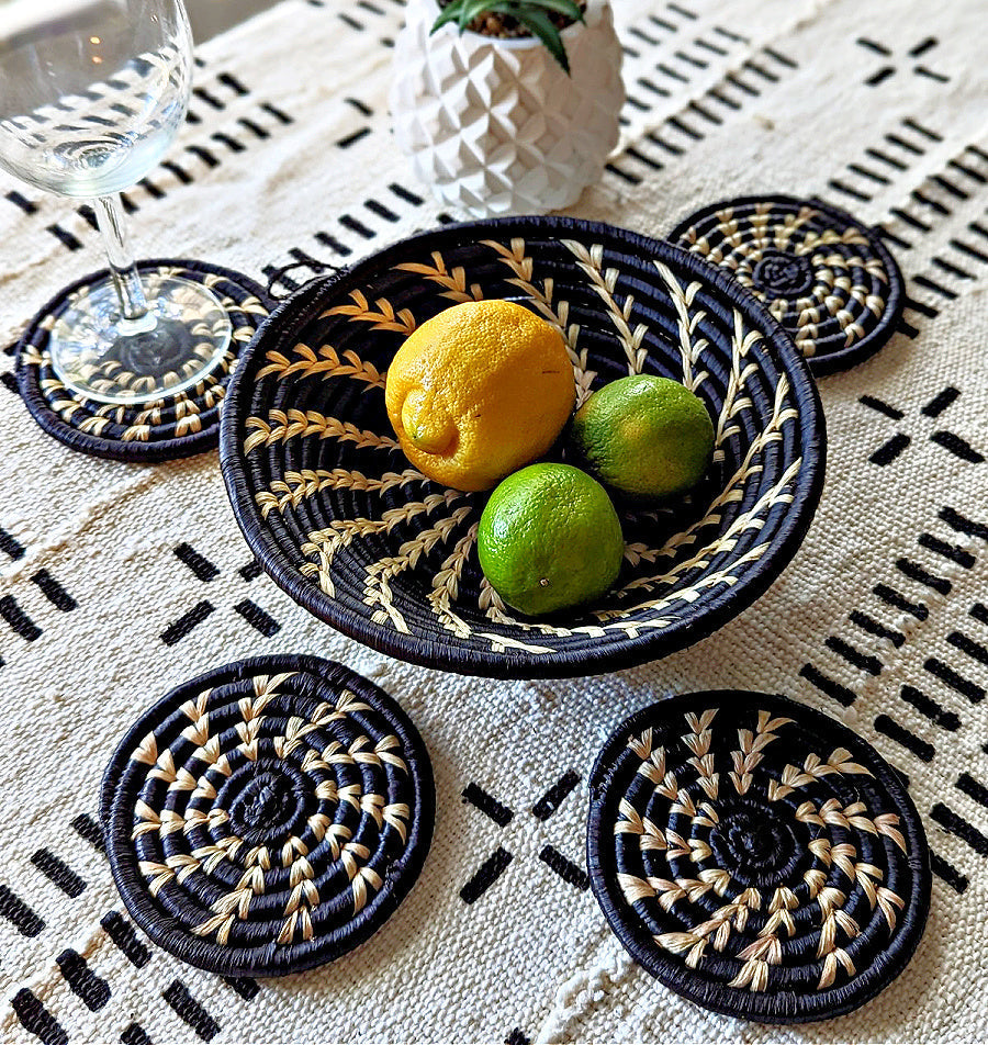Handmade Woven Drink Coasters Set of 4 {Multiple Colors} Reflektion Design