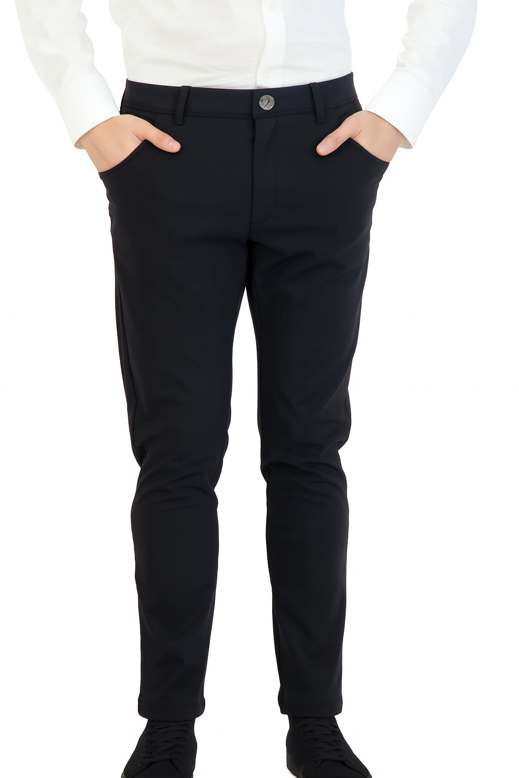 NEW & UPDATED Super - Stretch Men's Chinos //Casual// Black - Performance Collection LEVINAS® Official