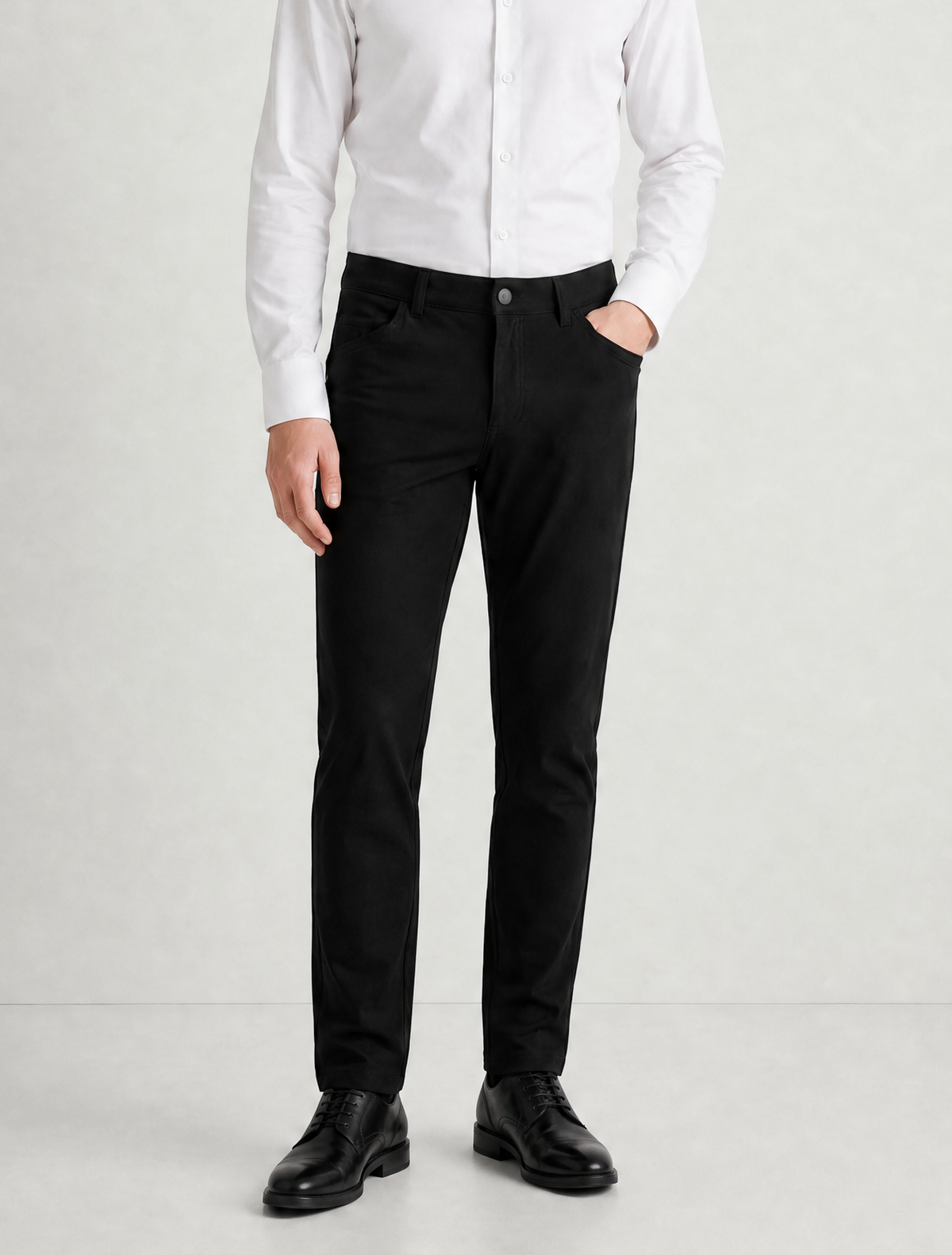 NEW & UPDATED Super - Stretch Men's Chinos //Casual// Black - Performance Collection LEVINAS® Official