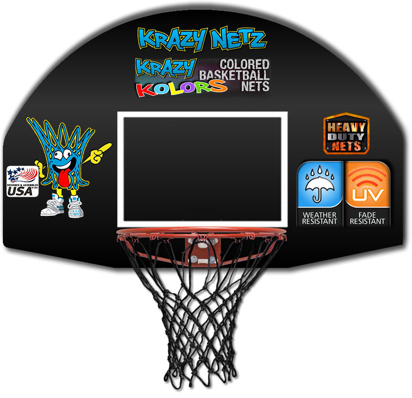 Krazy Netz Heavy Duty Black Basketball Rim Net Krazy Netz & Patchez