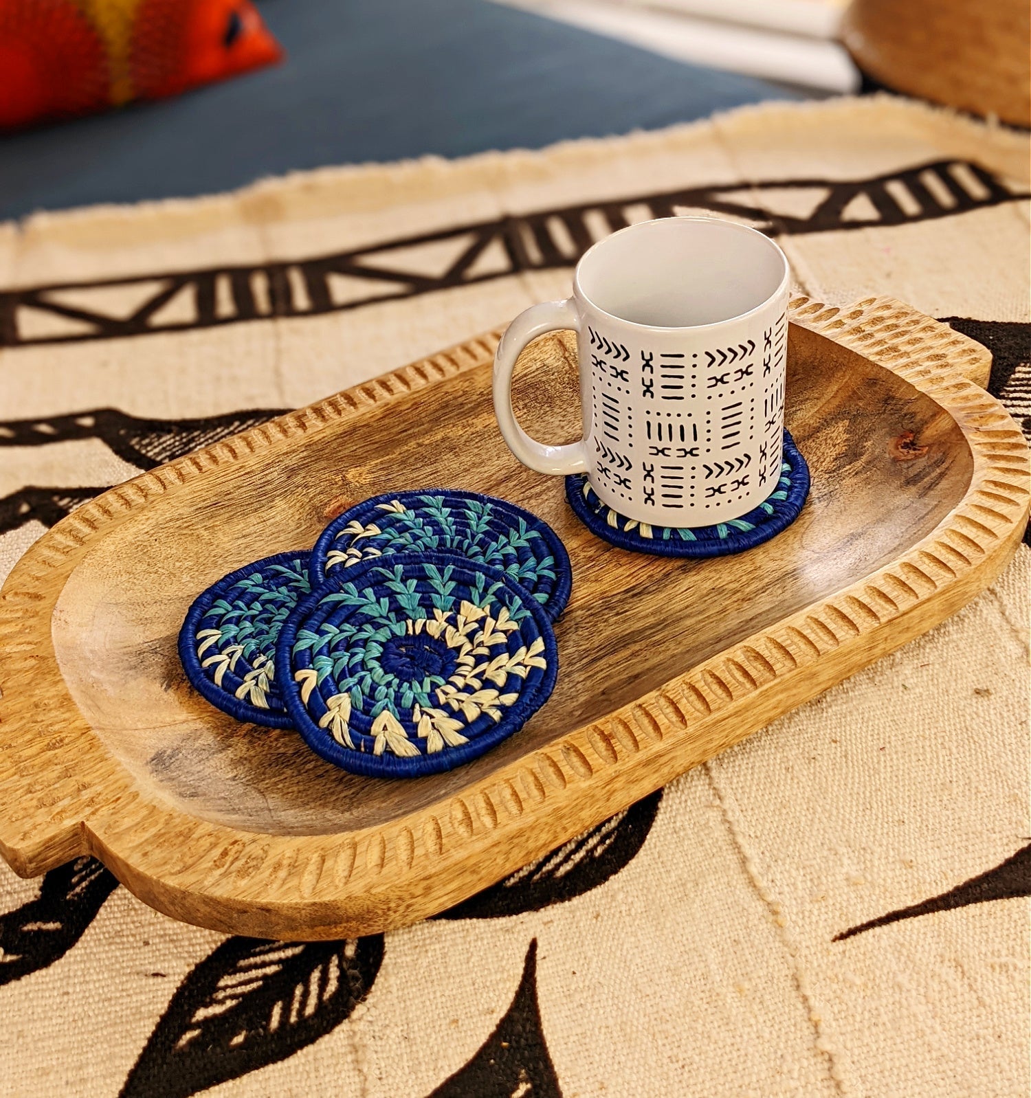 Handmade Woven Drink Coasters Set of 4 {Multiple Colors} Reflektion Design