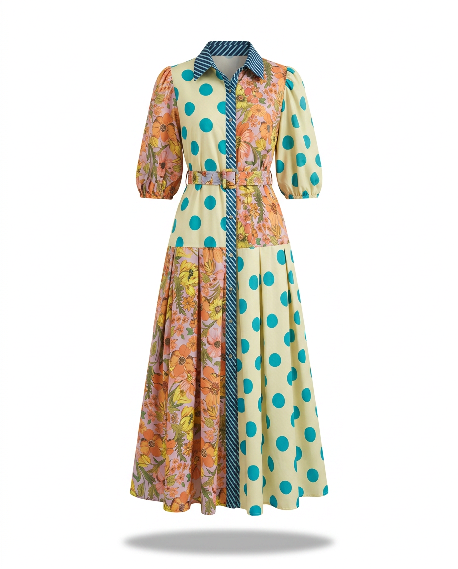 Spirited Printed Loose Maxi Dress Boho Brown