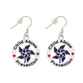 Blue Pinwheel Charm Child Abuse Prevention Hanging Earrings The Awareness Company