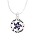 Blue Pinwheel Charm Child Abuse Prevention Necklaces The Awareness Company