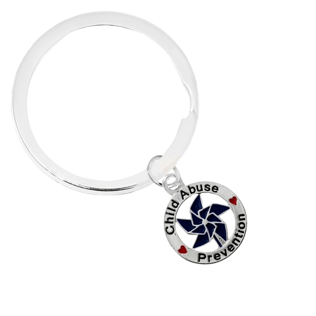 Blue Pinwheel Charm Child Abuse Prevention Split Style Key Chains The Awareness Company