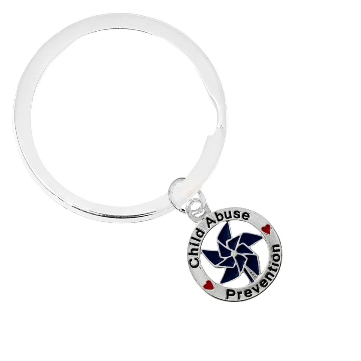 Blue Pinwheel Charm Child Abuse Prevention Split Style Key Chains The Awareness Company