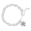 Blue & Purple Ribbon Heart Charm Pediatric Stroke Awareness Chunky Bracelets The Awareness Company