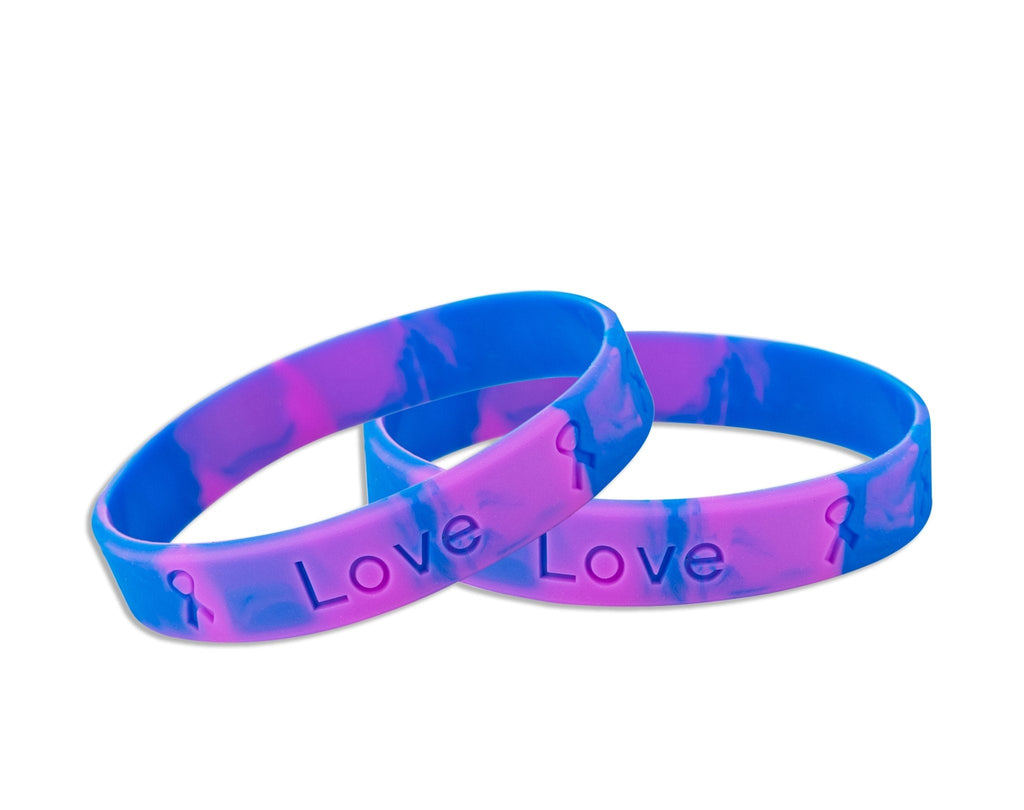 Blue & Purple Silicone Bracelets The Awareness Company