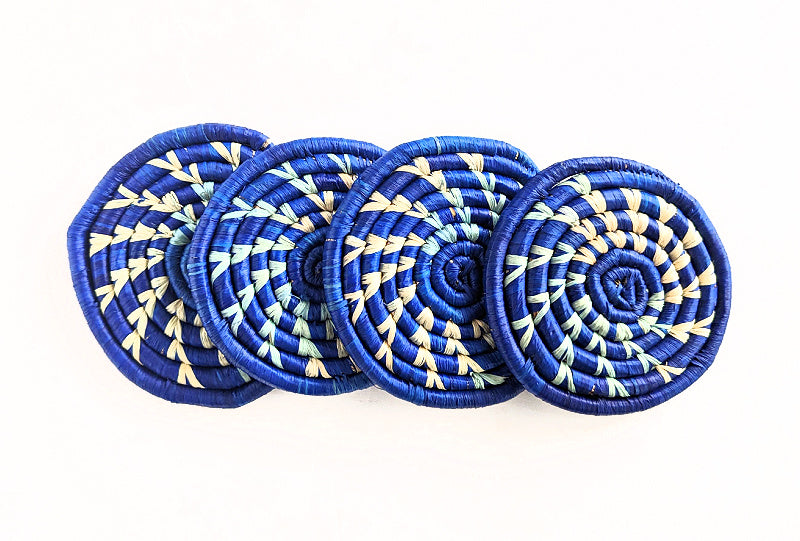 Handmade Woven Drink Coasters Set of 4 {Multiple Colors} Reflektion Design