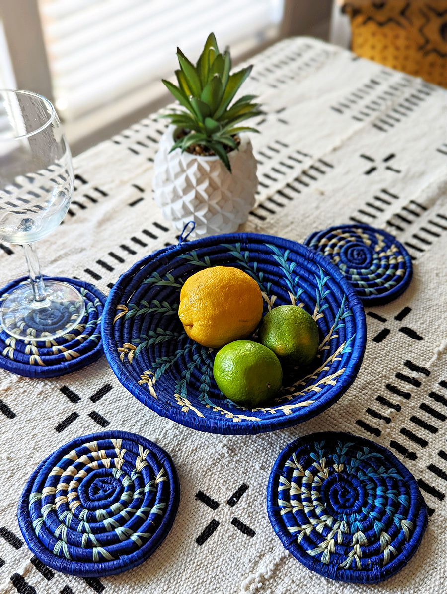 Handmade Woven Drink Coasters Set of 4 {Multiple Colors} Reflektion Design