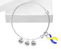 Blue & Yellow Ribbon Hope Charms Retractable Bracelets The Awareness Company