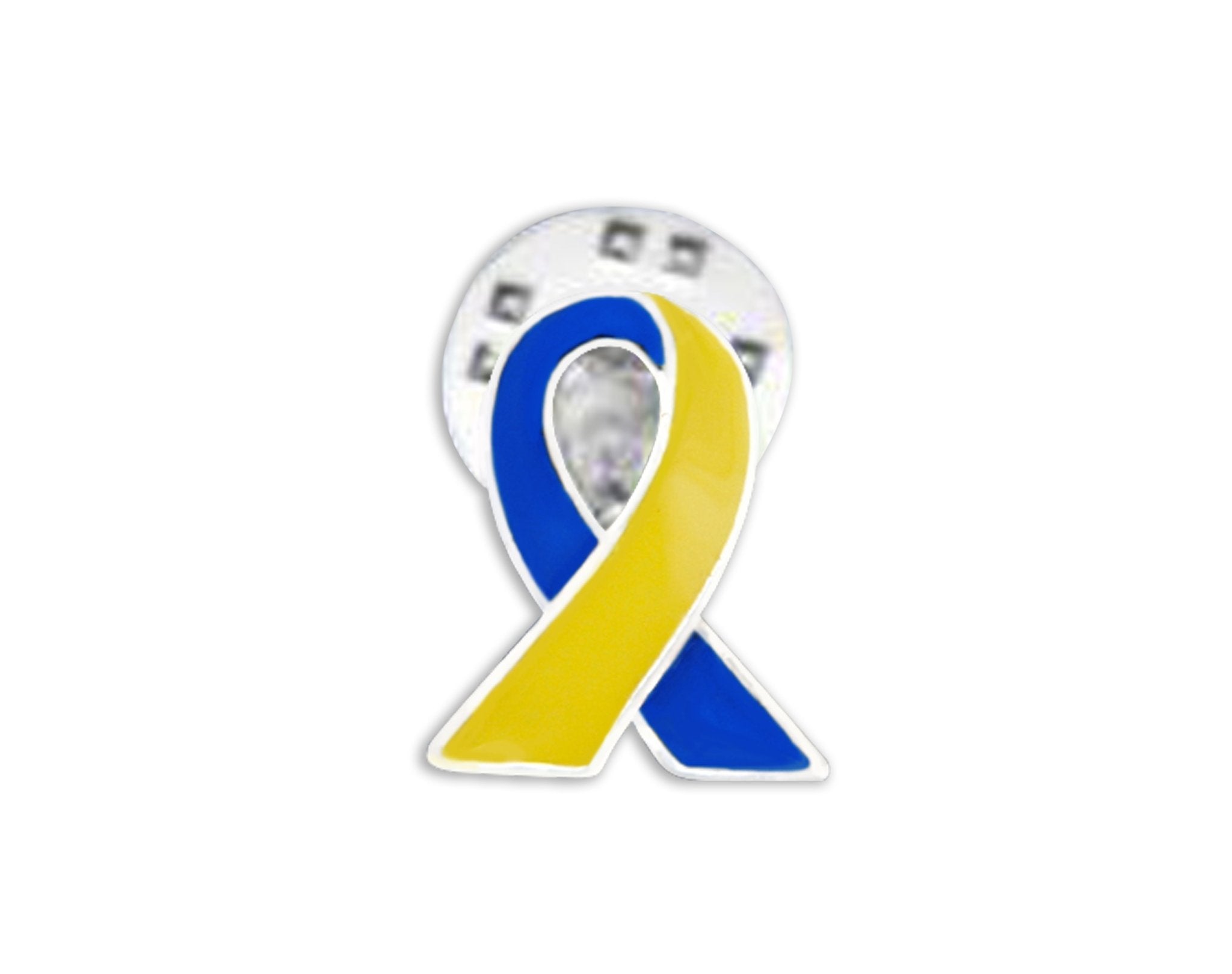 Blue & Yellow Ribbon Lapel Pins The Awareness Company