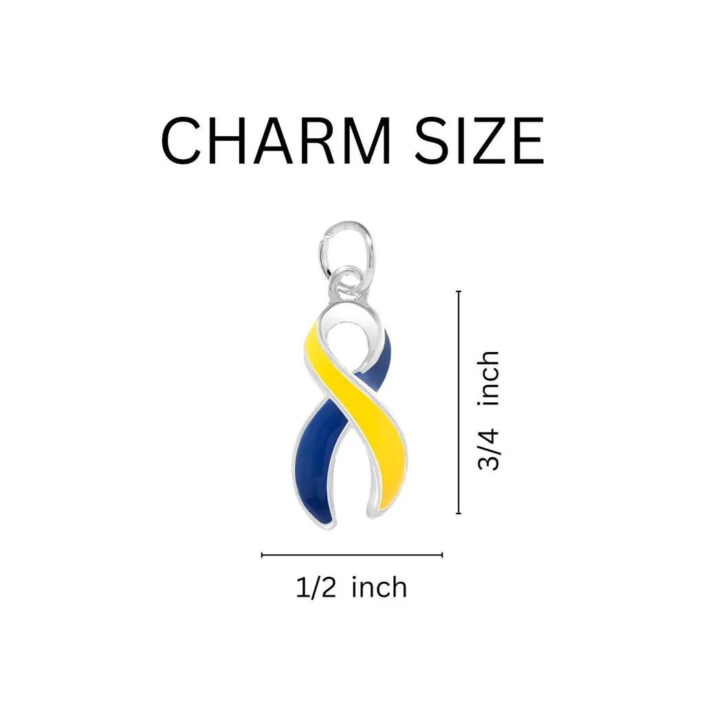 Blue & Yellow Ribbon Where There is Love Bracelets The Awareness Company