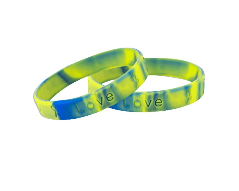 Blue & Yellow Silicone Bracelets The Awareness Company