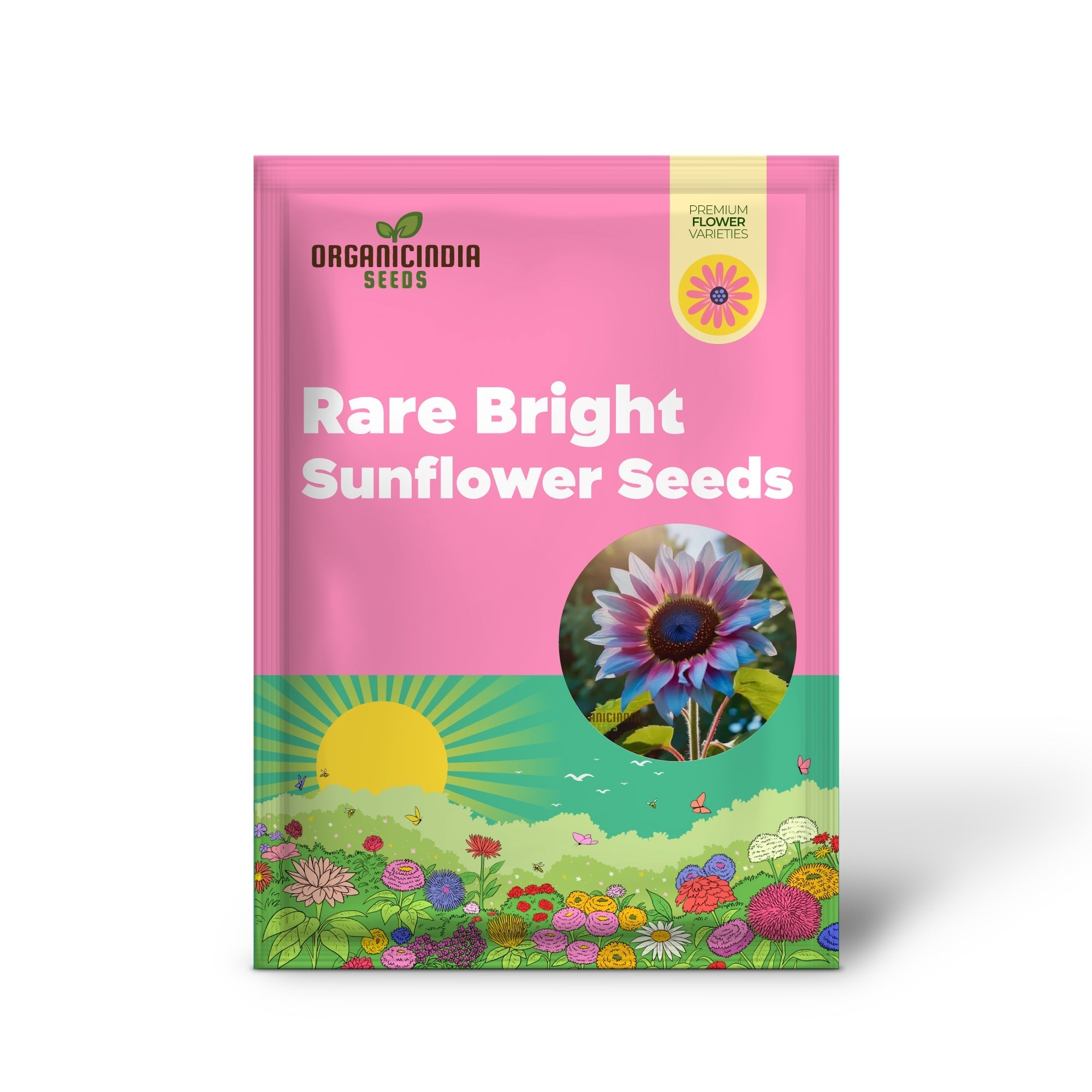 Rare Bright Blue Sunflower Seeds - Unique Blooms for Eye-Catching Garden Displays organicindiaseeds