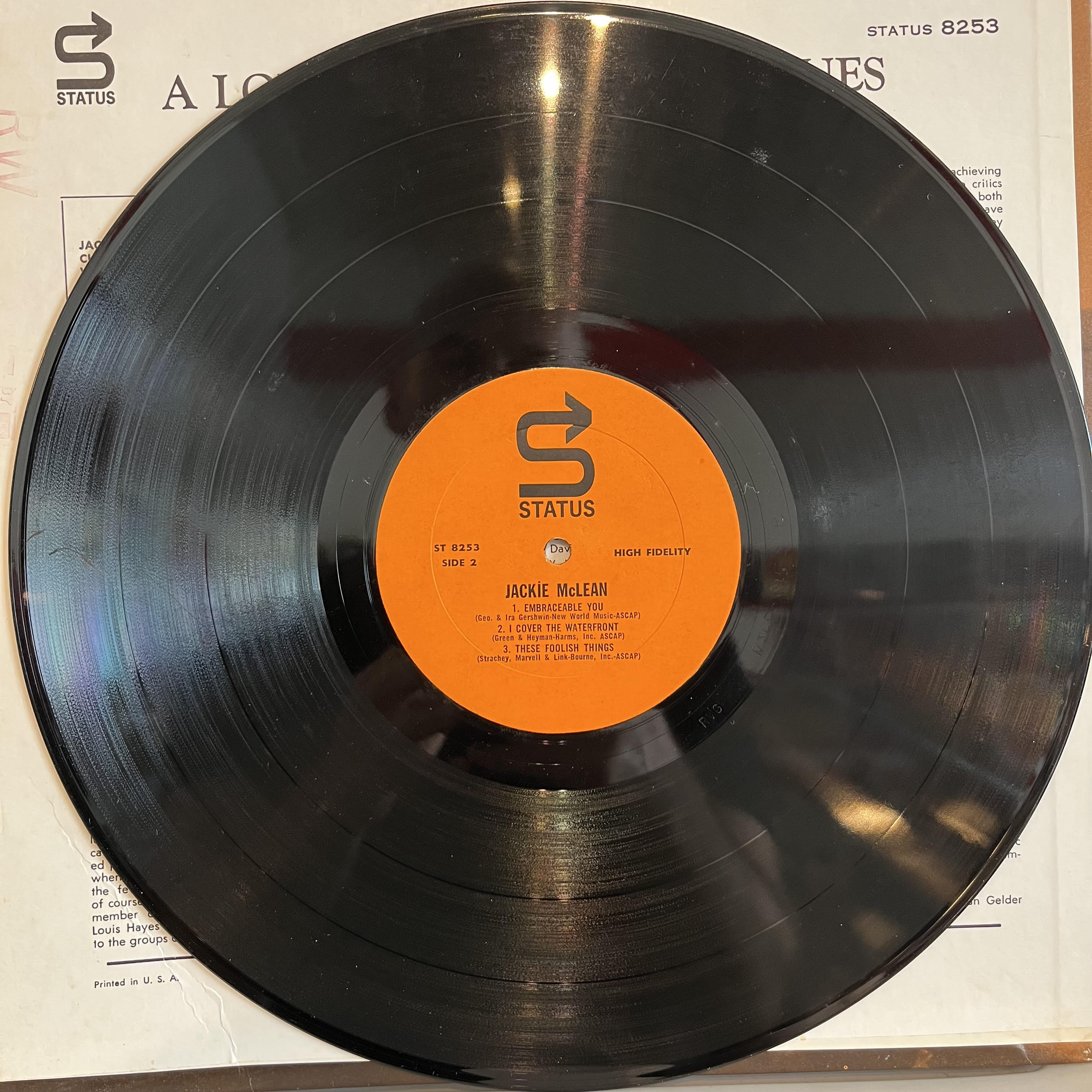 Jackie McLean - A Long Drink Of The Blues | Very Good (VG) Very Good Plus (VG+) Love Vinyl Records