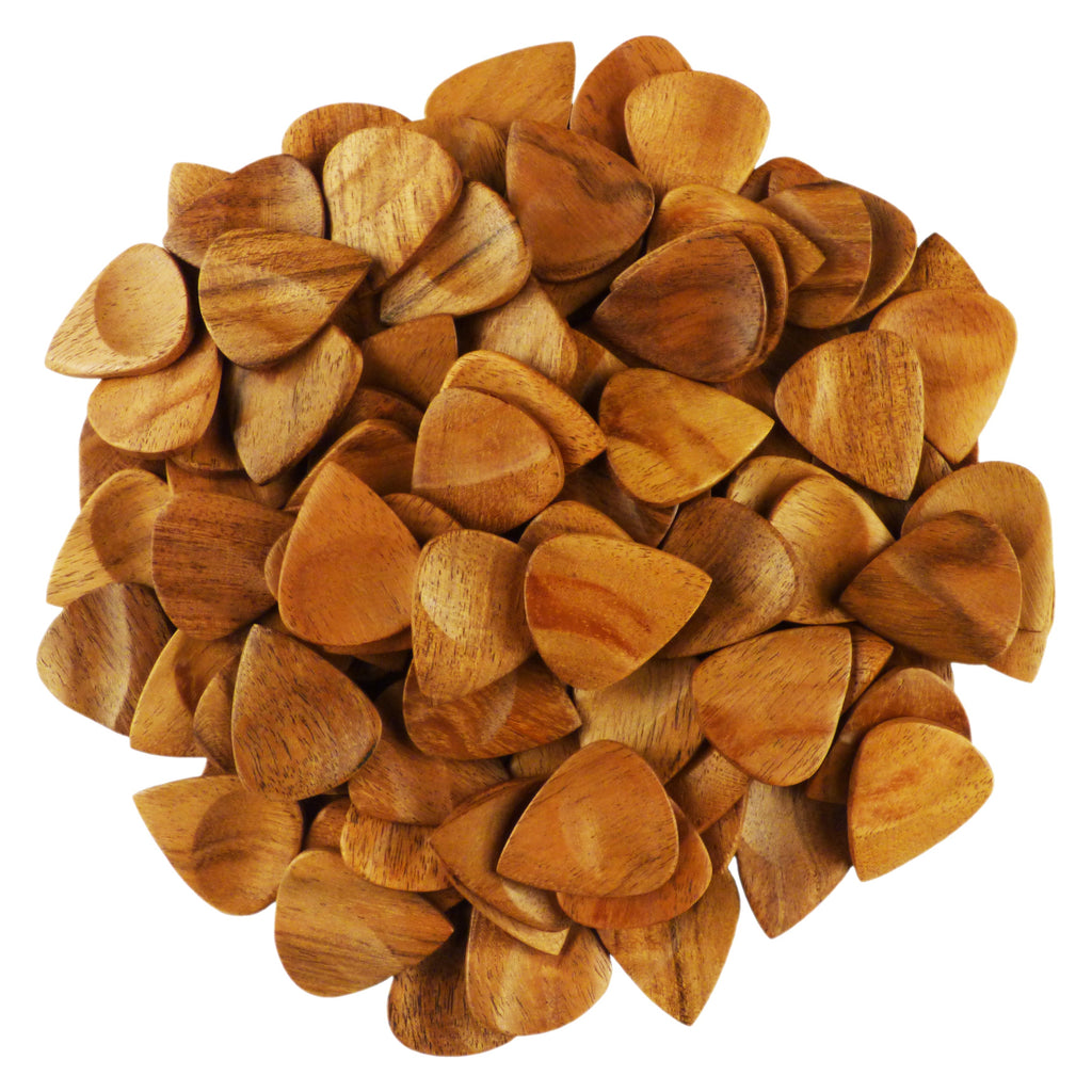 Acacia Wood Guitar Or Bass Pick - 3.0 mm Ultra Heavy Gauge - 351 Groove Shape - Natural Finish Handmade Specialty Exotic Luxury Plectrum Exotic Plectrums