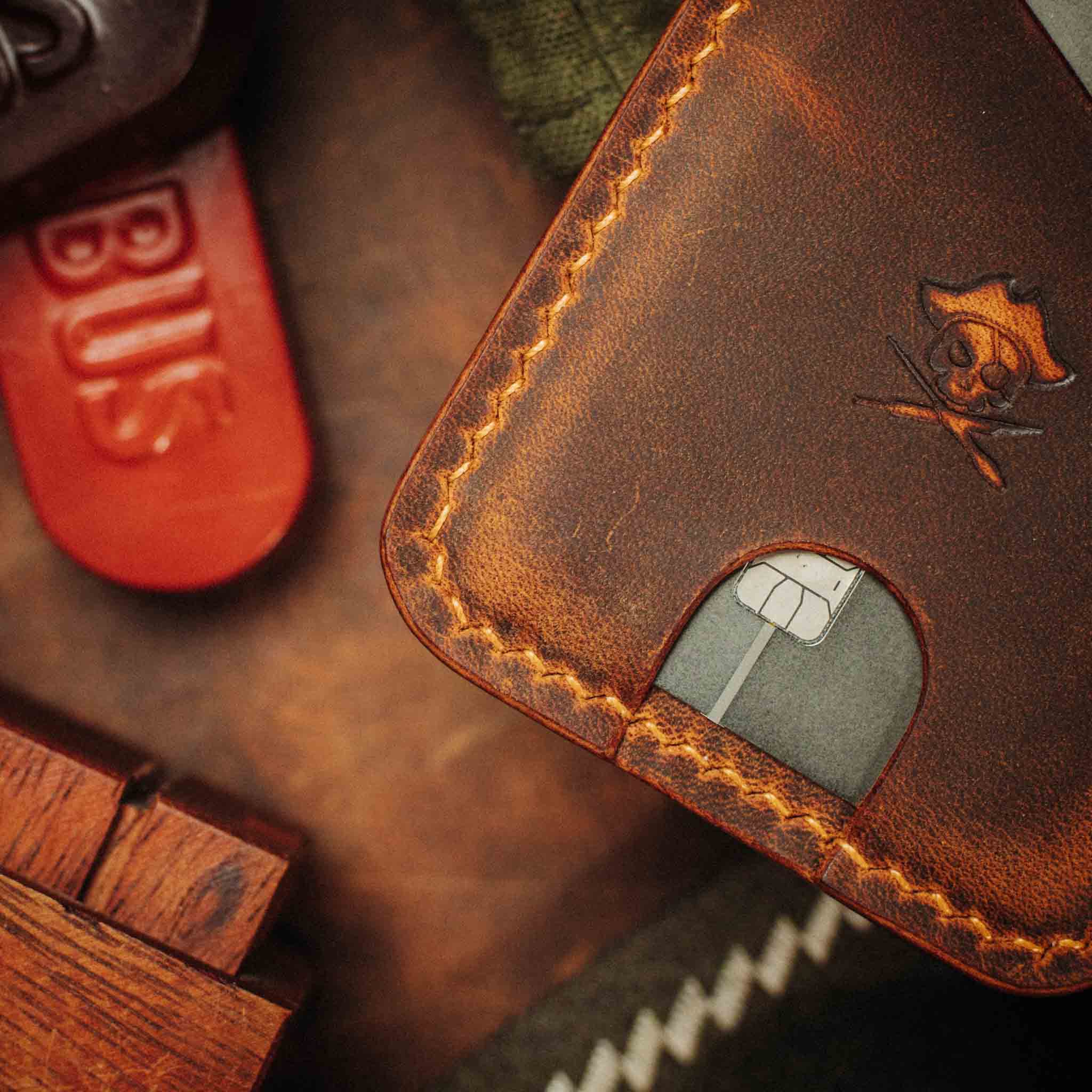 Minimalist Leather Wallet - Boatswain v4 | Slim Card Holder | EDC Pirate Goods
