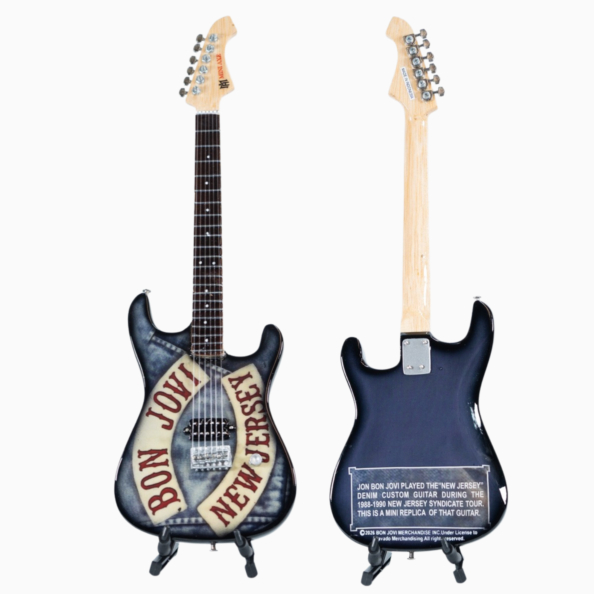 Bon Jovi Denim Collectible Miniature Guitar The Mini Axe