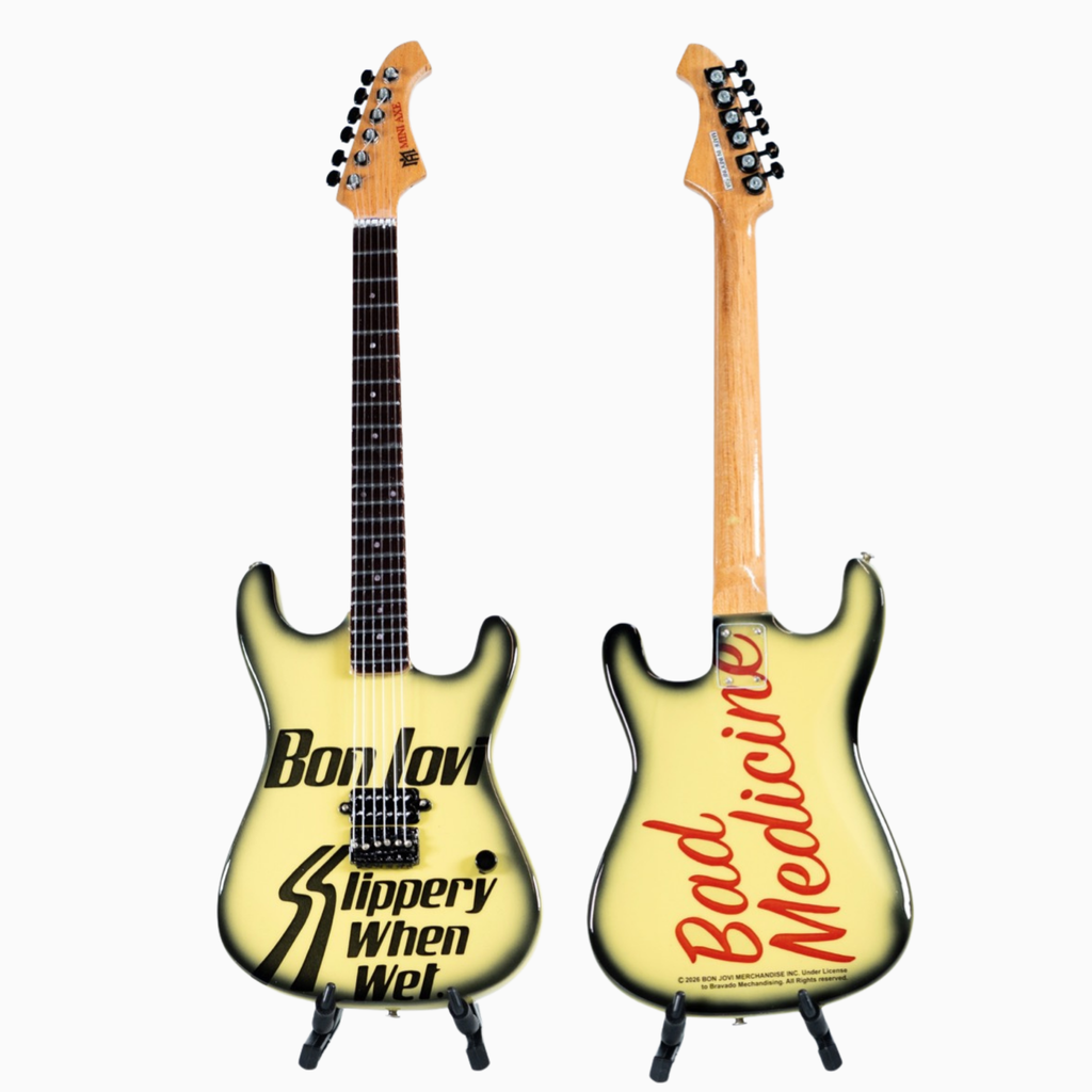 Bon Jovi Slippery When Wet Collectible Miniature Guitar The Mini Axe