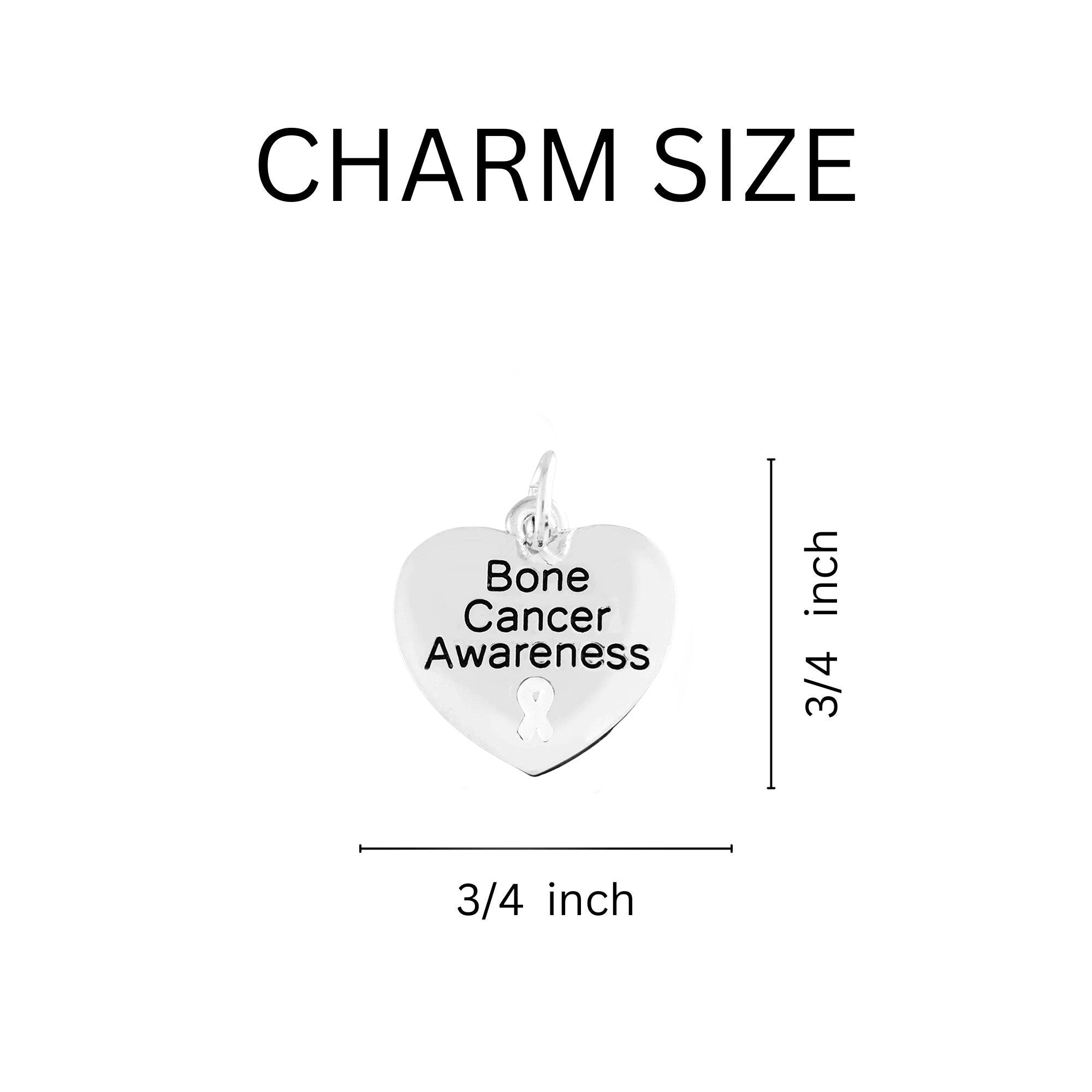 Bone Cancer Awareness Heart Charm Necklaces The Awareness Company