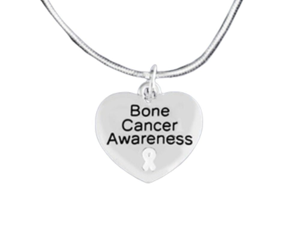 Bone Cancer Awareness Heart Charm Necklaces The Awareness Company
