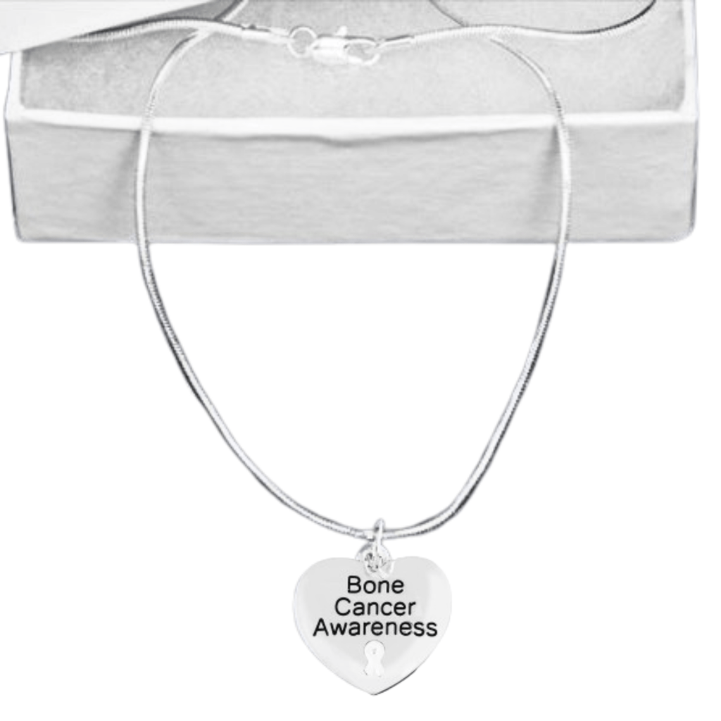 Bone Cancer Awareness Heart Charm Necklaces The Awareness Company