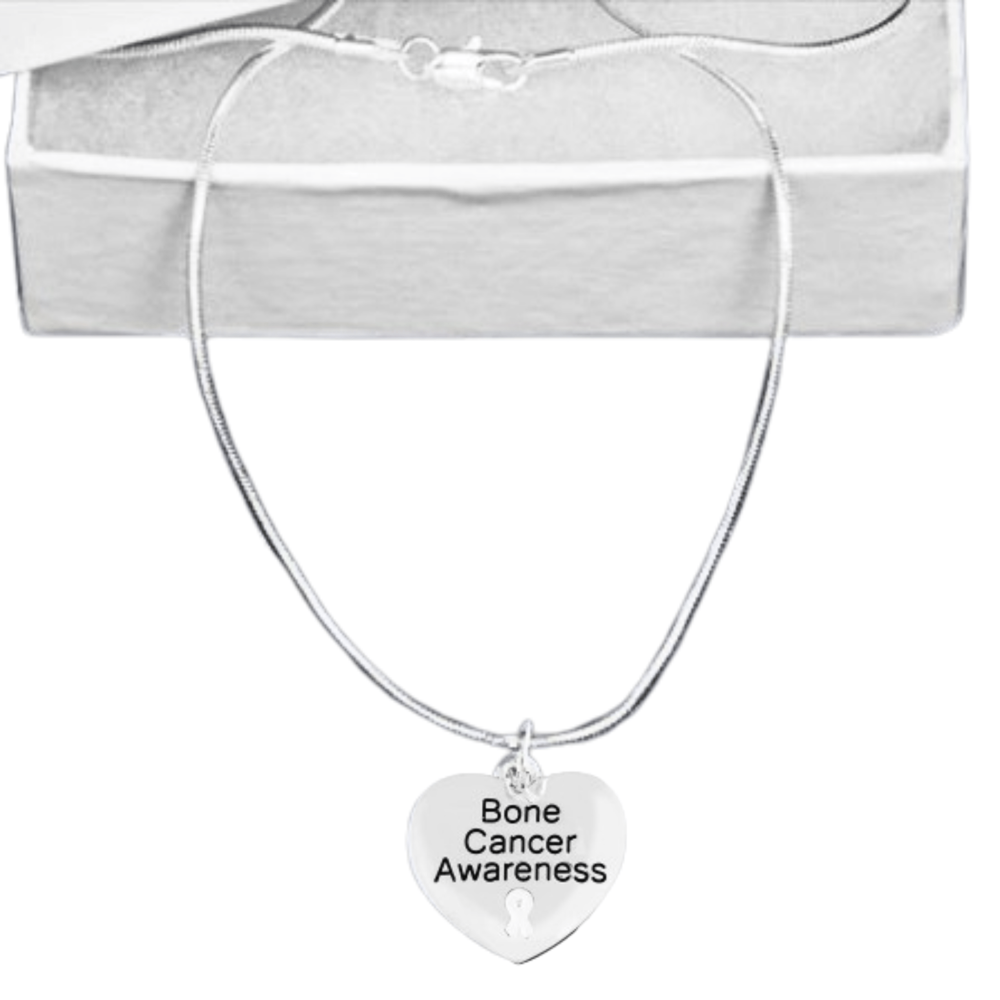 Bone Cancer Awareness Heart Charm Necklaces The Awareness Company