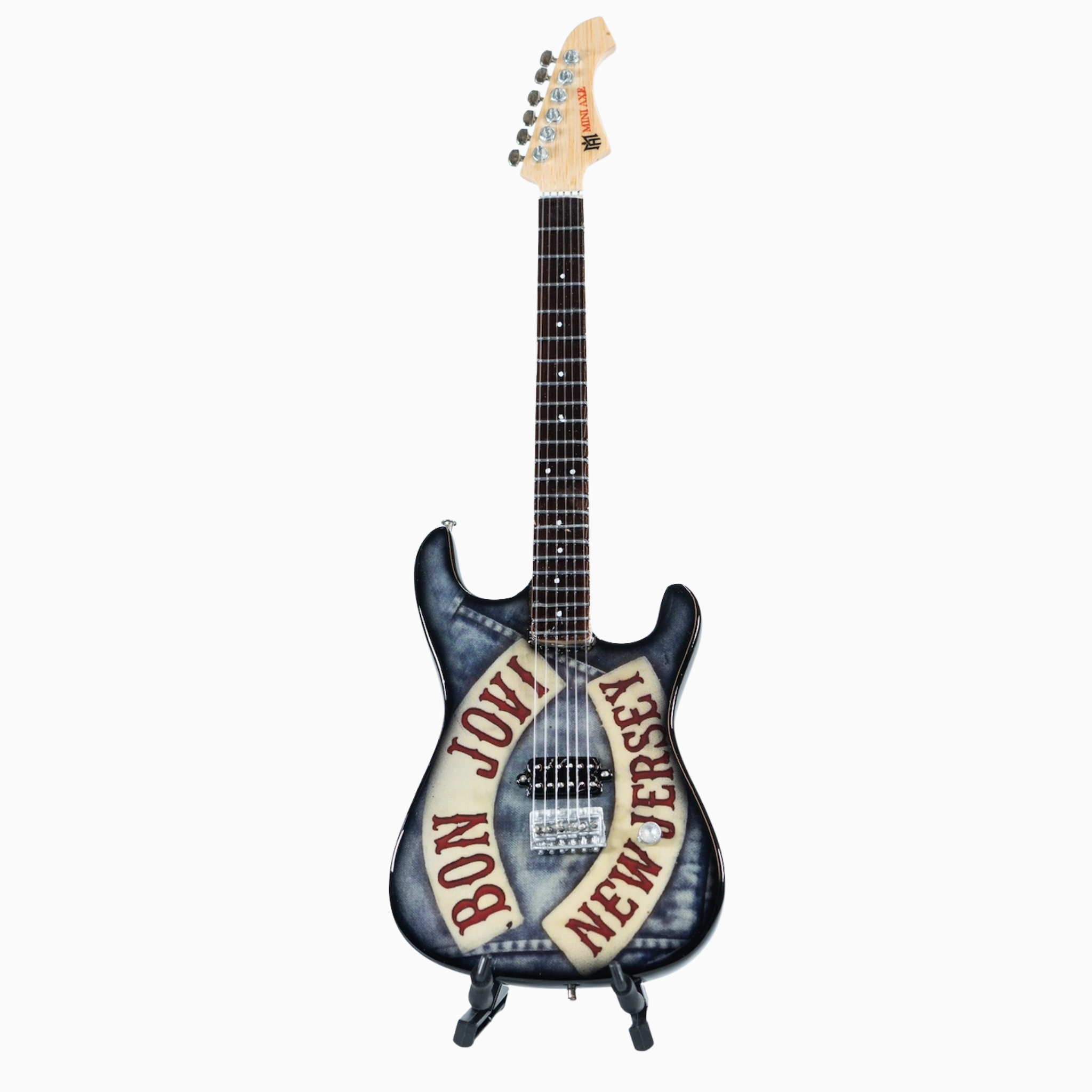 Bon Jovi Denim Collectible Miniature Guitar The Mini Axe