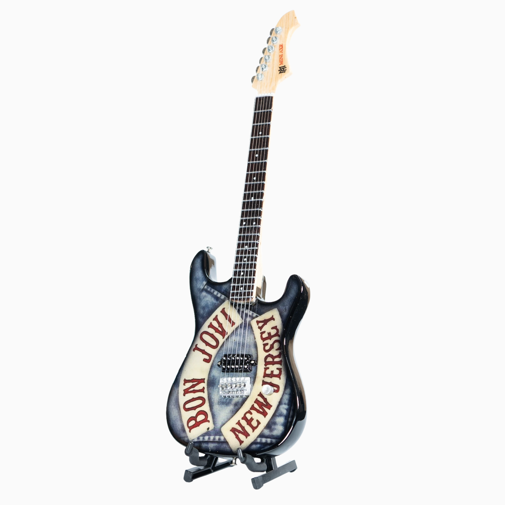 Bon Jovi Denim Collectible Miniature Guitar The Mini Axe