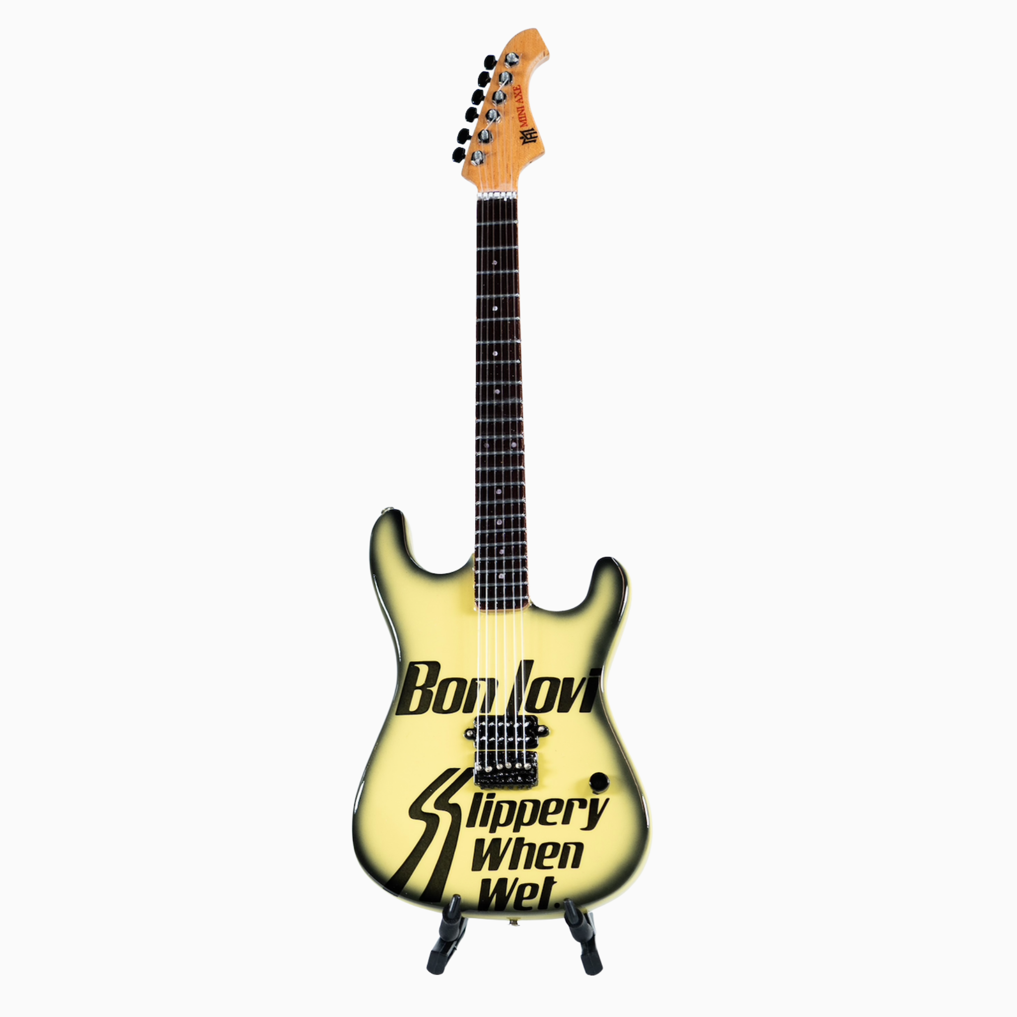 Bon Jovi Slippery When Wet Collectible Miniature Guitar The Mini Axe