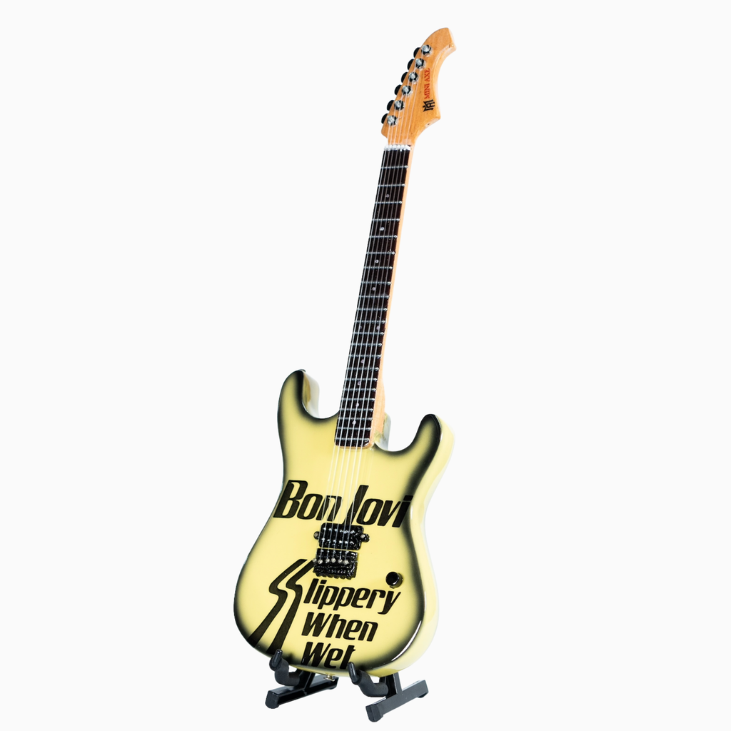 Bon Jovi Slippery When Wet Collectible Miniature Guitar The Mini Axe
