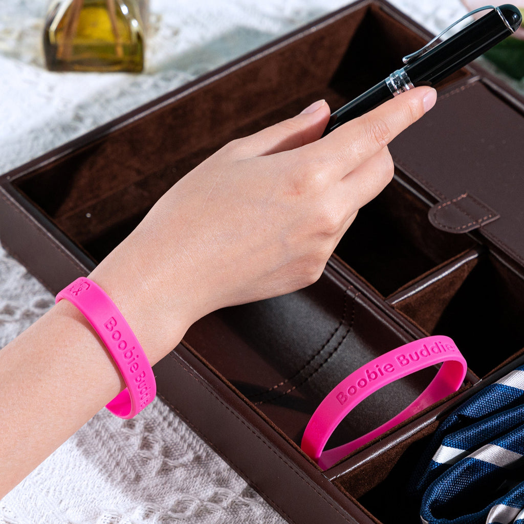 Boobie Buddies Pink Ribbon Silicone Bracelets The Awareness Company