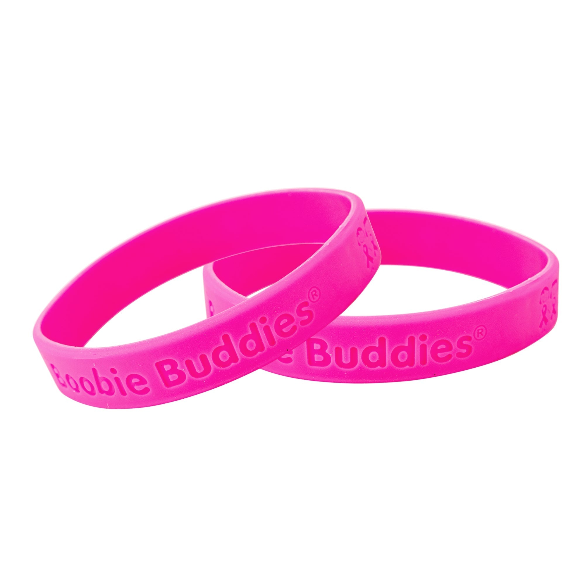 Boobie Buddies Pink Ribbon Silicone Bracelets The Awareness Company