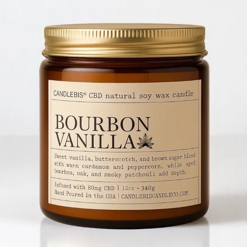 Bourbon Vanilla CBD Candle Fashion Hut Jewelry