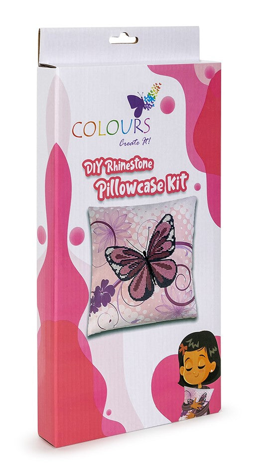 Diamond Art Pillowcase Kit - Butterfly Colours Crafts