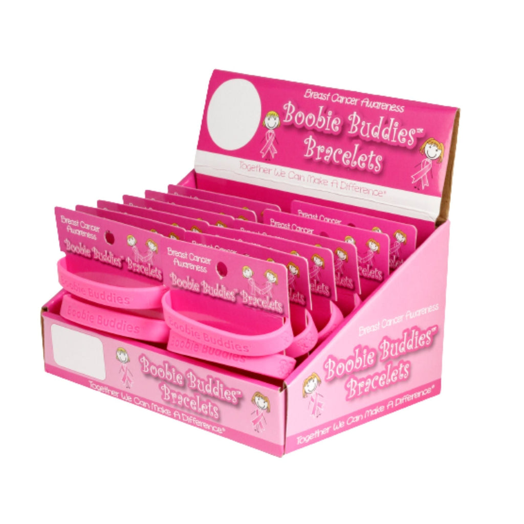 Breast Cancer Boobie Buddie Bracelet Counter Display (12 Cards) The Awareness Company