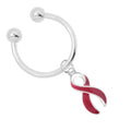 Burgundy Ribbon Awareness Horseshoe Key Chain The Awareness Company