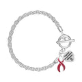 Burgundy Ribbon Awareness Rope Bracelet with Heart & Ribbon Charms The Awareness Company