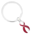 Burgundy Ribbon Awareness Split Ring Key Chains The Awareness Company